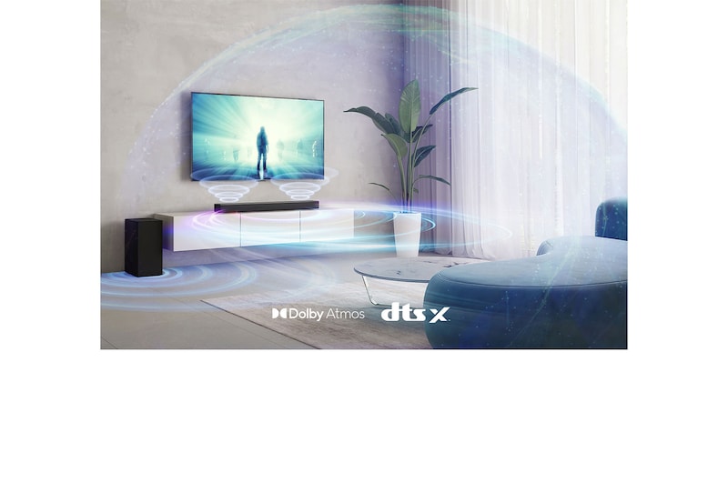 LG Soundbar LG S75Q |Tecnología de sonido Meridian | Modo Compartir TV Sound y Modo control soundbar | Audio de alta resolución Hi-Res, S75Q