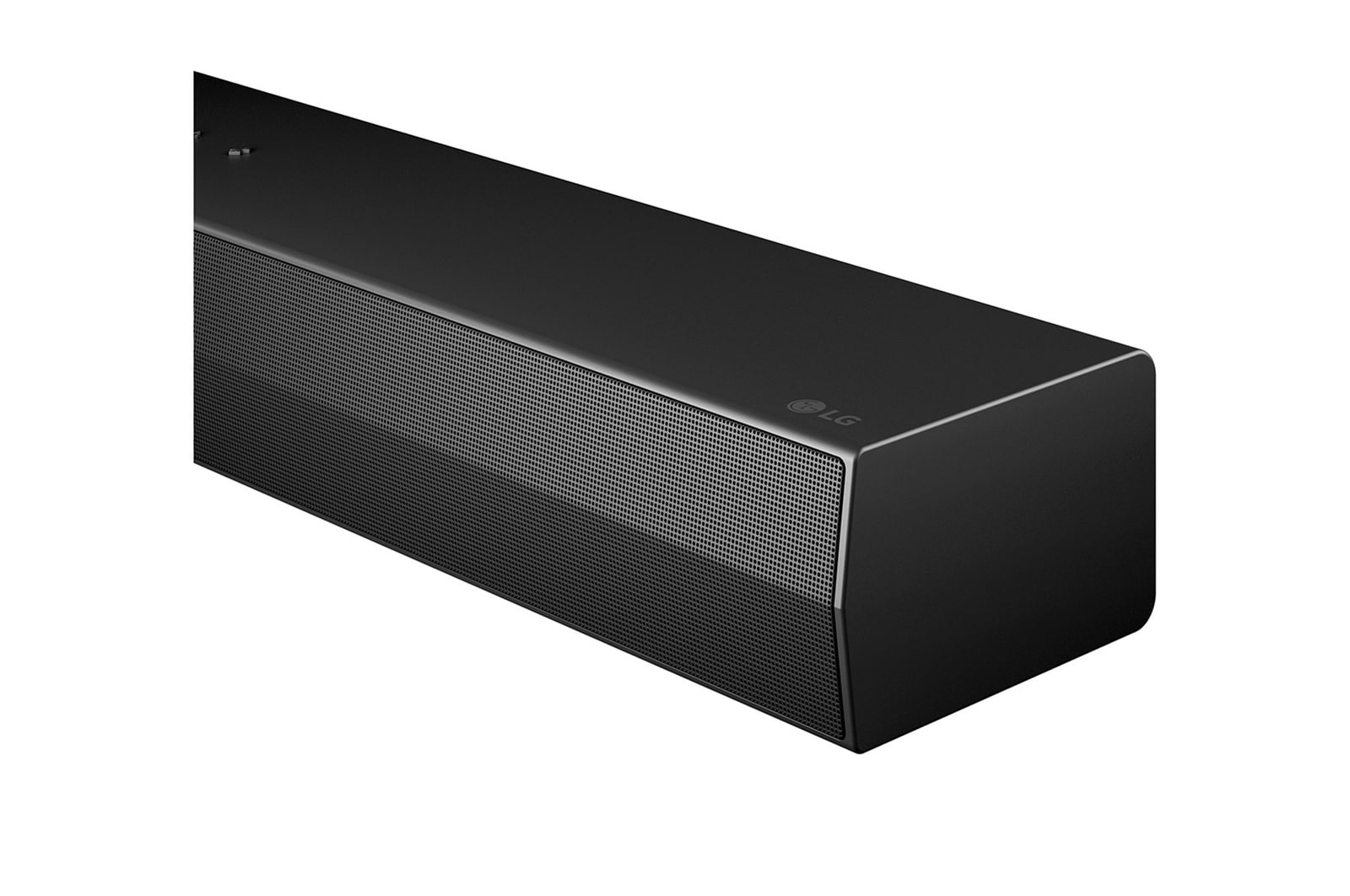 Soundbar top view with grill part separated