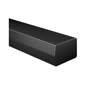 Soundbar top view with grill part separated
