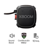LG XBOOM Go XG2TBK Parlantes Bluetooth portátil de grado militar y batería de 10 horas de duración