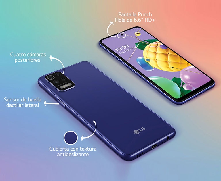 La parte frontal y posterior de un smartphone sobre una mesa.