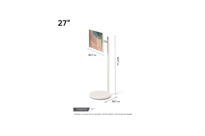 Vista frontal del modo vertical con imagen de fondo