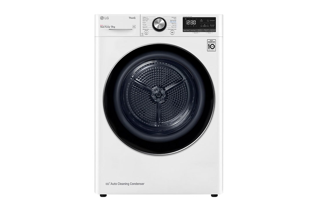 LG Secadora 9Kg Dual Inverter Heat Pump con ThinQ, blanco, DF9WVC2S6