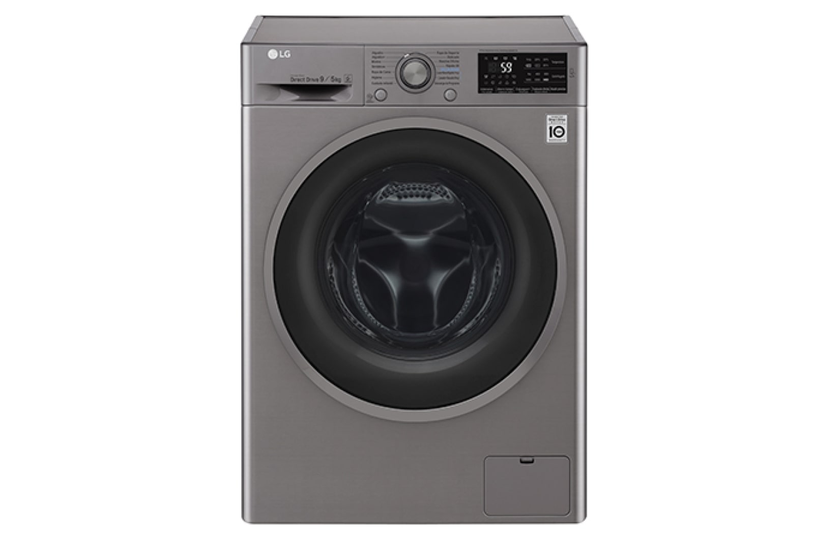 Vista frontal de Lavaseca de 9 kg. Lavado y 5 kg. de Secado con 6 Motion DD F0905ERDS