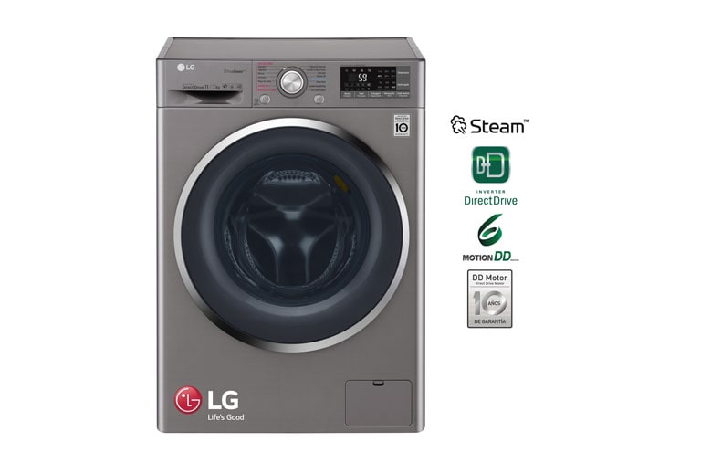 Vista frontal de Lavaseca de 11 kg. Lavado y 7 kg. de Secado con 6 Motion DD F1107ERDS