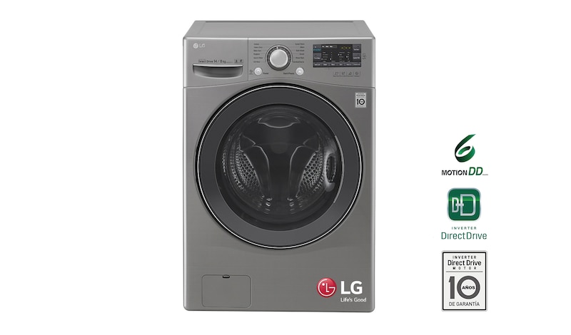 LG Lavaseca de 14 kg. Lavado y 8 kg. de Secado con 6 Motion DD, F1403RDTG