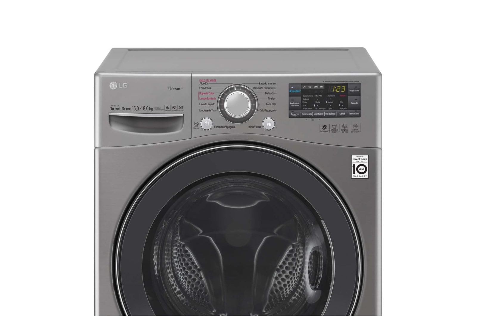 LG Lavaseca de 15 Kg. de lavado y 08 Kg. de secado  con 6 Motion DD y Steam, F1508ERDS