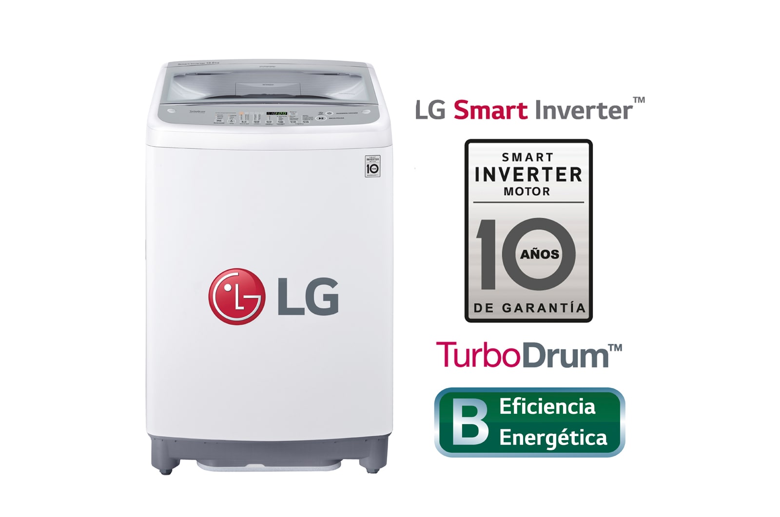 Vista frontal de Lavadora de carga superior 13 kg. con Turbo Drum TS1304NW