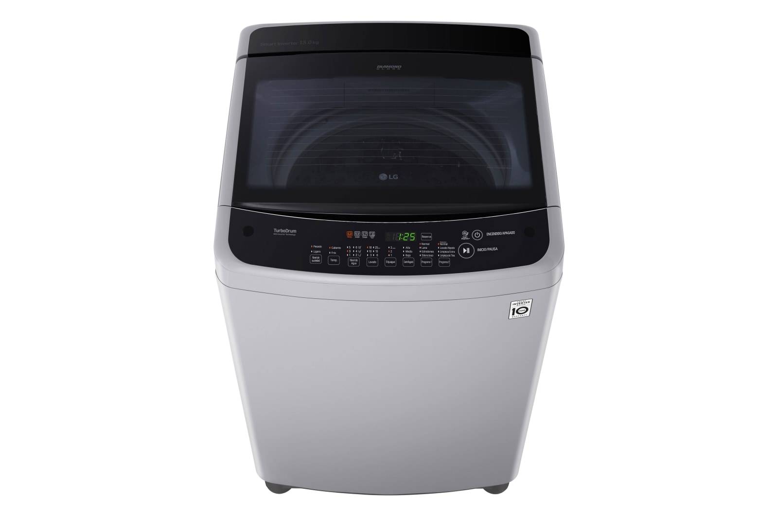 LG Lavadora de 13 kg carga superior Smart Inverter con TurboDrum™, gris, TS1366NTP
