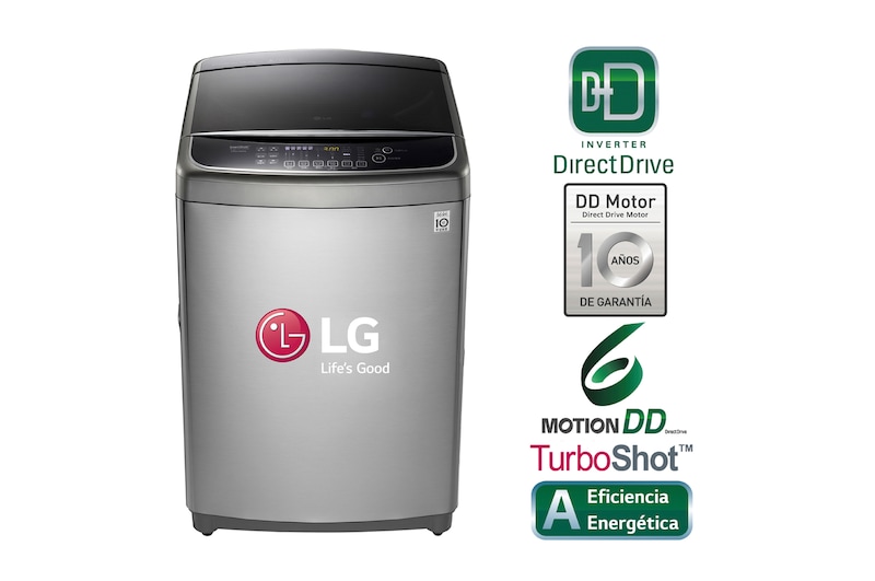 LG Lavadora Smart ThinQ con conectividad Wi-Fi de carga superior 16 Kg con 6 Motion DD, TS1600DPS