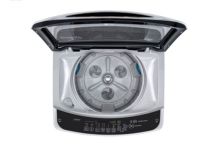 LG Lavadora de 16 kg carga superior Smart Inverter con TurboDrum™, color plateado, TS1605NS