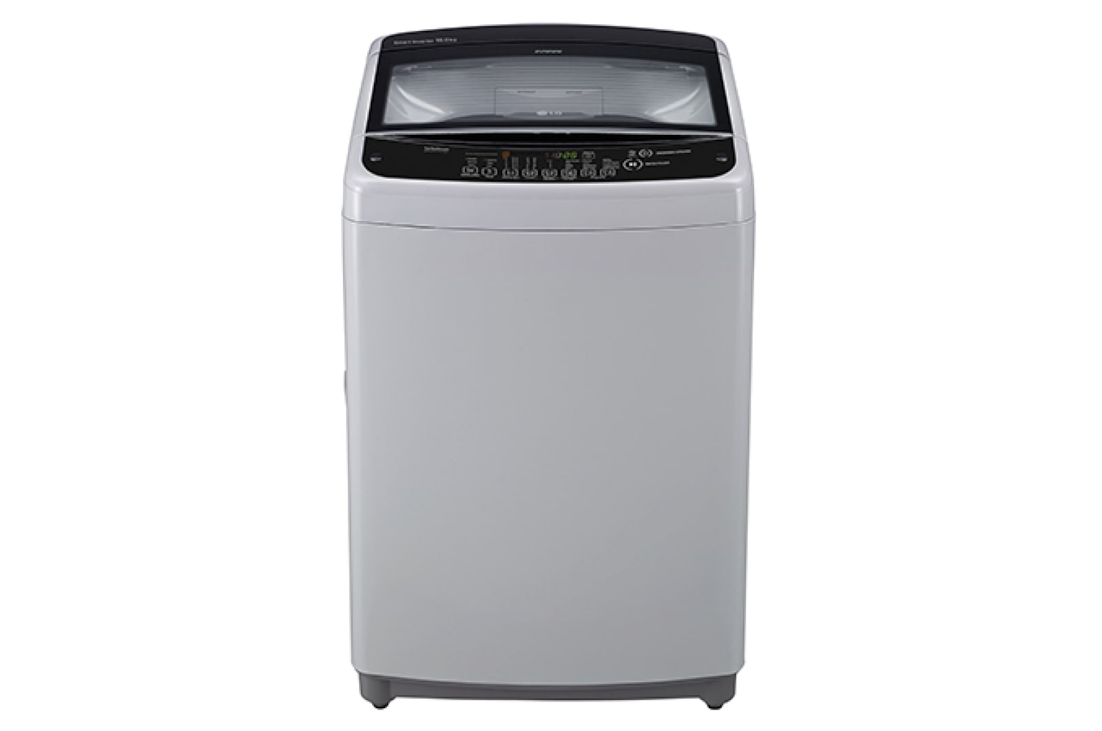 Vista frontal de Lavadora de 16 kg carga superior Smart Inverter con TurboDrum™, color plateado TS1605NS