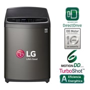 Vista frontal de Lavadora Smart ThinQ con conectividad Wi-Fi de carga superior 17 Kg con 6 Motion DD TS1700DPSB