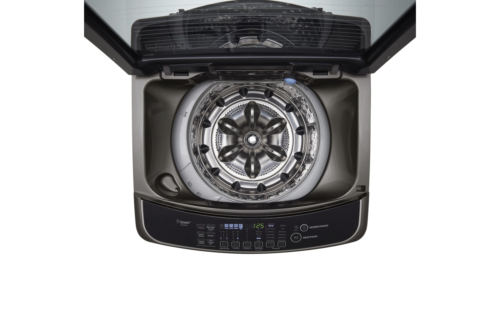 LG Lavadora Smart ThinQ con conectividad Wi-Fi de carga superior 17 Kg con 6 Motion DD, TS1700DPSB