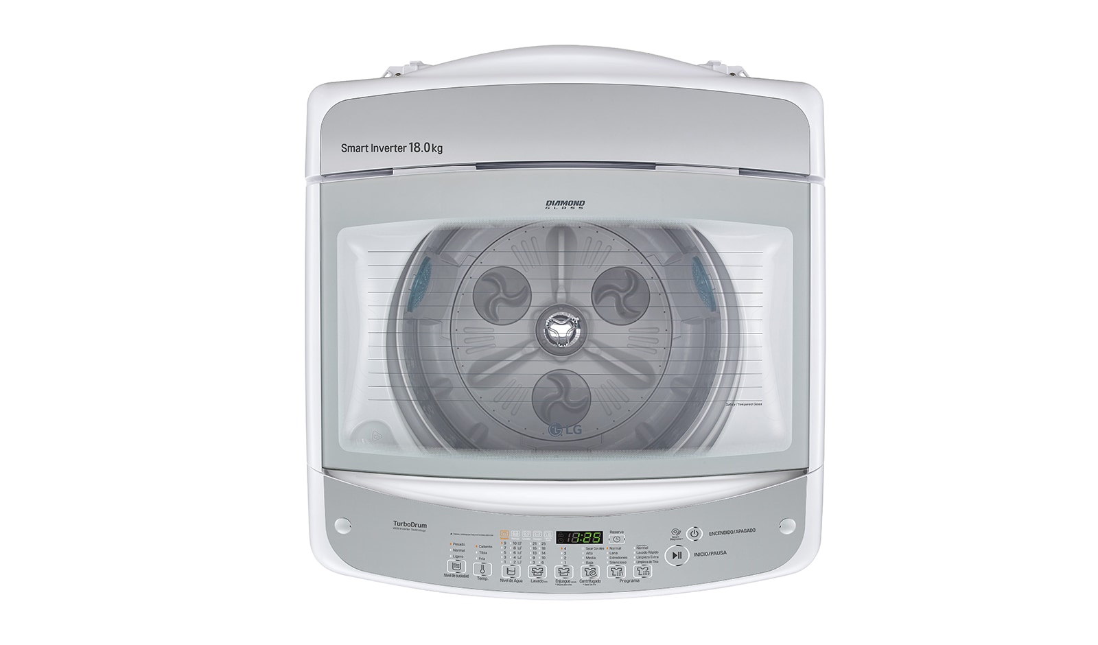 LG Lavadora de 18 kg carga superior Smart Inverter con TurboDrum™, blanco, TS1804NW