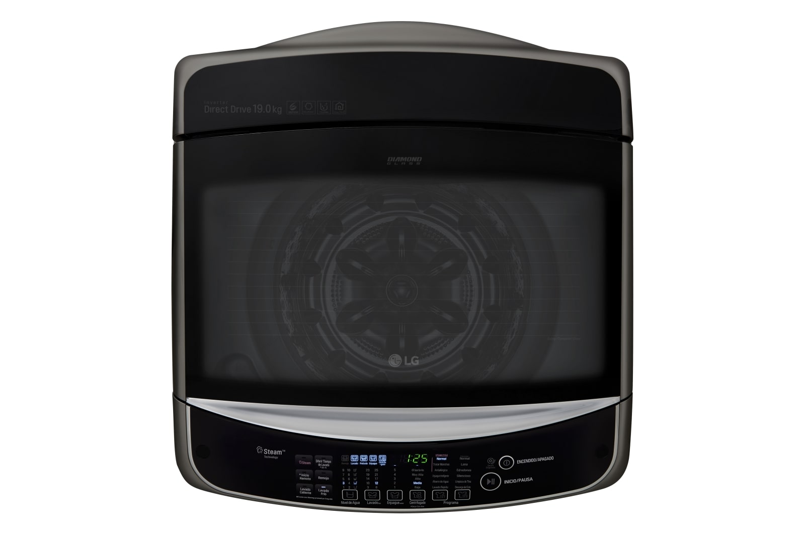 LG Lavadora Smart ThinQ con conectividad Wi-Fi de carga superior 19 Kg con 6 Motion DD, TS1900DPSB