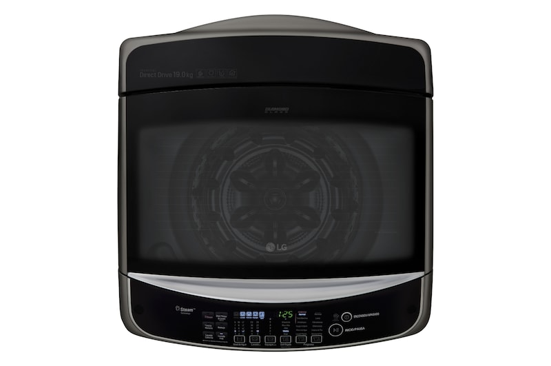 LG Lavadora Smart ThinQ con conectividad Wi-Fi de carga superior 19 Kg con 6 Motion DD, TS1900DPSB