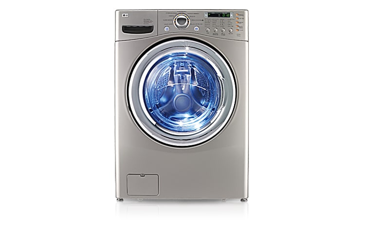 Vista frontal de Lavadora y secadora con sistema de lavado de Carga Frontal que no daña su ropa. WD-12436RD