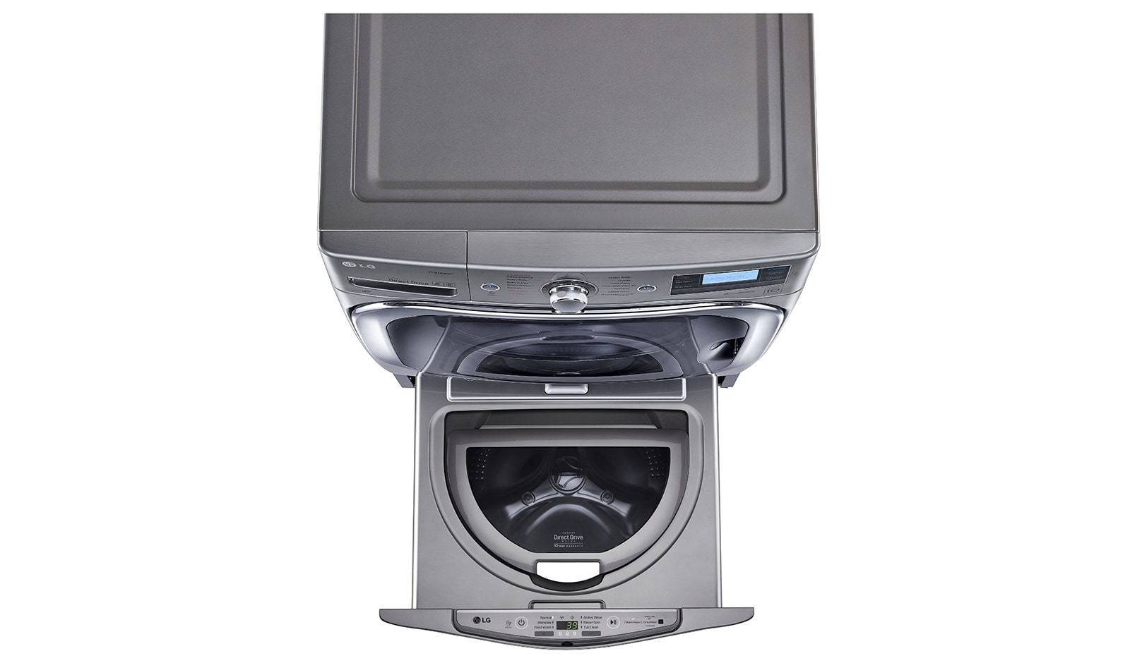 LG Lavadora de 3.5 kg, carga superior, TWINWash Mini, con Smart Diagnosis, plata inoxidable, WD100CV