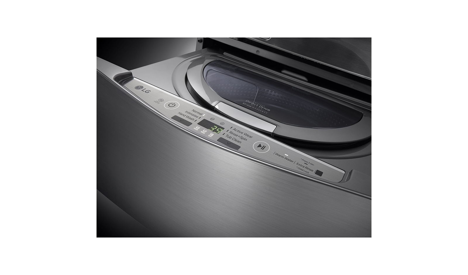 LG Lavadora de 3.5 kg, carga superior, TWINWash Mini, con Smart Diagnosis, plata inoxidable, WD100CV