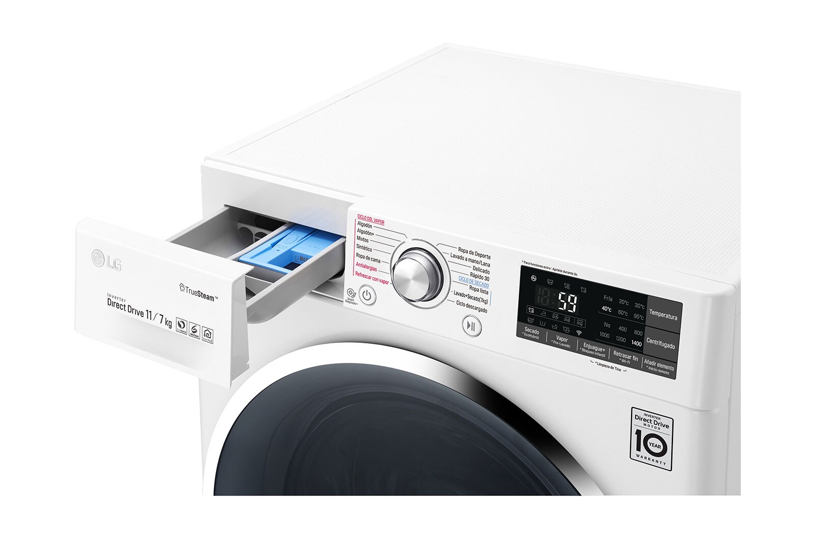 LG Lavaseca de 11 Kg Lavado y 7 Kg de Secado con 6 Motion DD, WD11WBS6