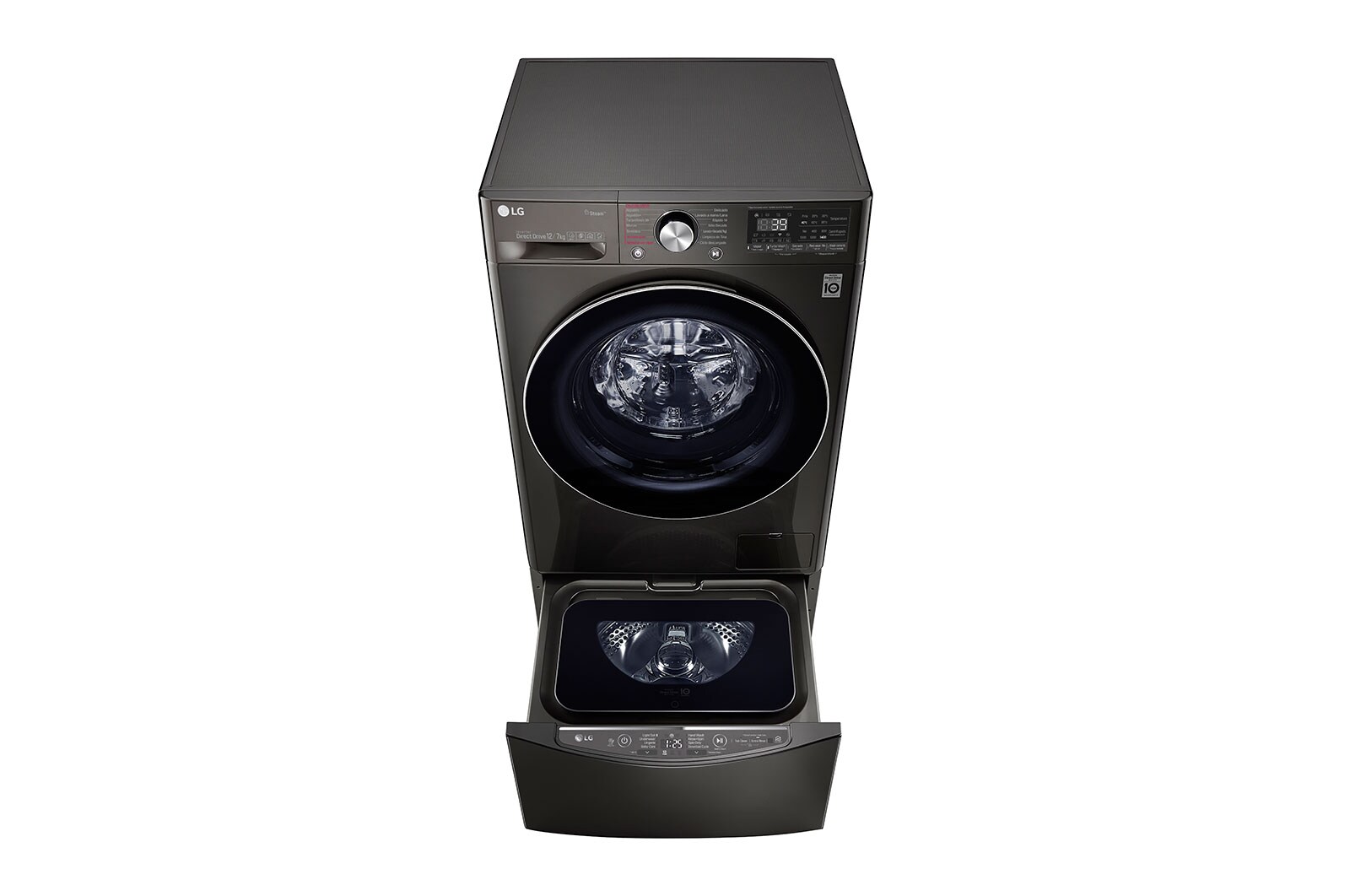 LG Lavaseca TWINWash de 14 kg de Lavado y 07 kg de Secado, con AI DD, Steam+ y conectividad Wi-Fi, WD12BVC2S6C-WT2BM