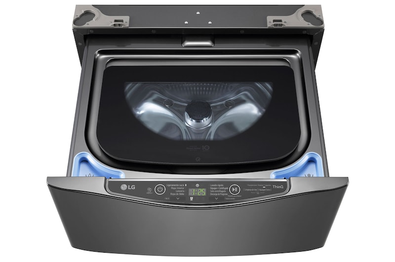 LG Lavadora de 2.5 kg, carga superior, TWINWash Mini, con Conectividad Wi-Fi, Negro Acero, WD2100BM