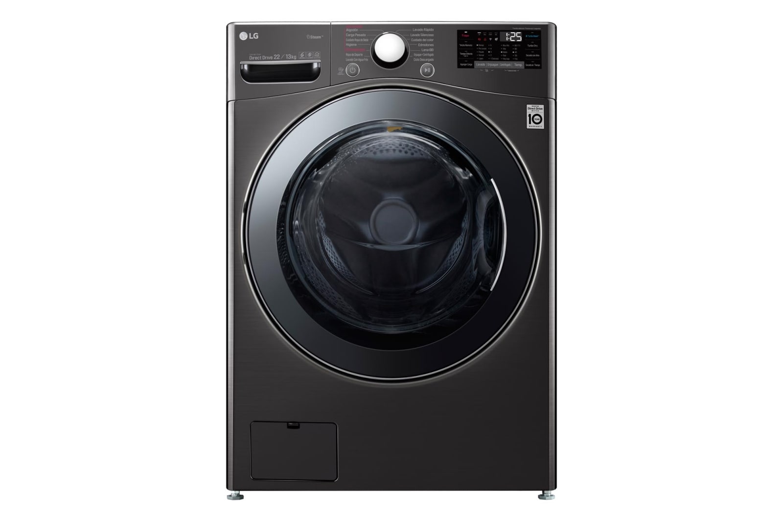 Vista frontal de Lavaseca de 22 kg de Lavado y 13 kg de Secado, carga frontal con 6MotionDD, Steam y conectividad Wi-Fi WD22BV2S6