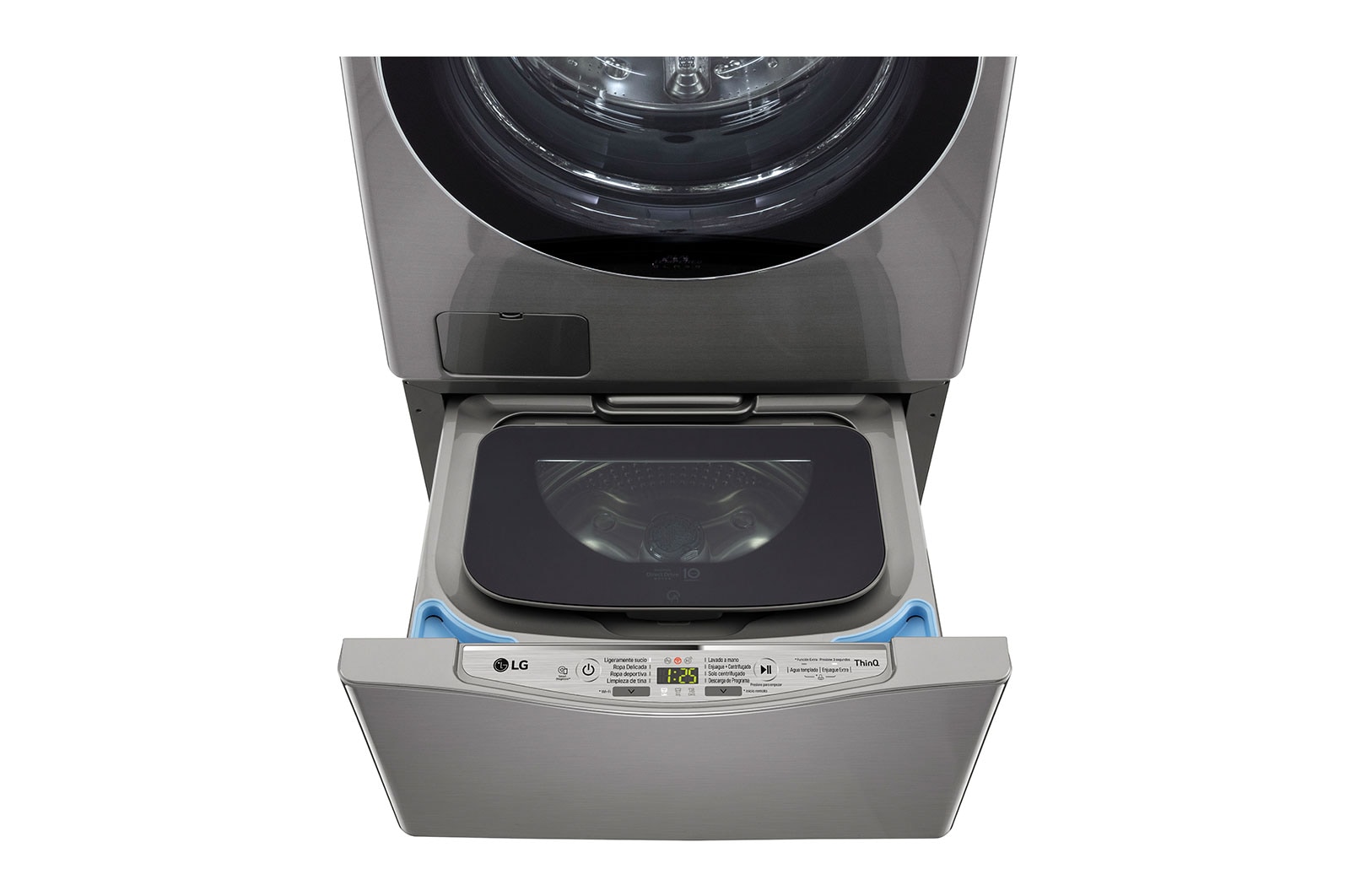LG Lavadora de 2.5 kg, carga superior, TWINWash Mini, con Conectividad Wi-Fi, plateado oscuro, WD2500CS