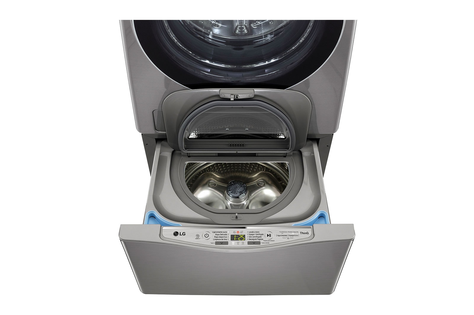 LG Lavadora de 2.5 kg, carga superior, TWINWash Mini, con Conectividad Wi-Fi, plateado oscuro, WD2500CS
