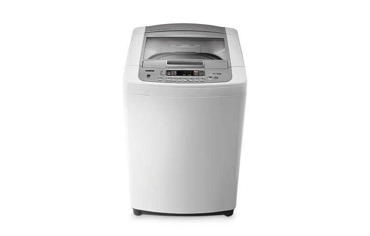 Vista frontal de LAVADORA DE CARGA SUPERIOR DE 10.5KG. COLOR BLANCO CON SISTEMA DE LAVADO TURBO DRUM WF-T1043TP