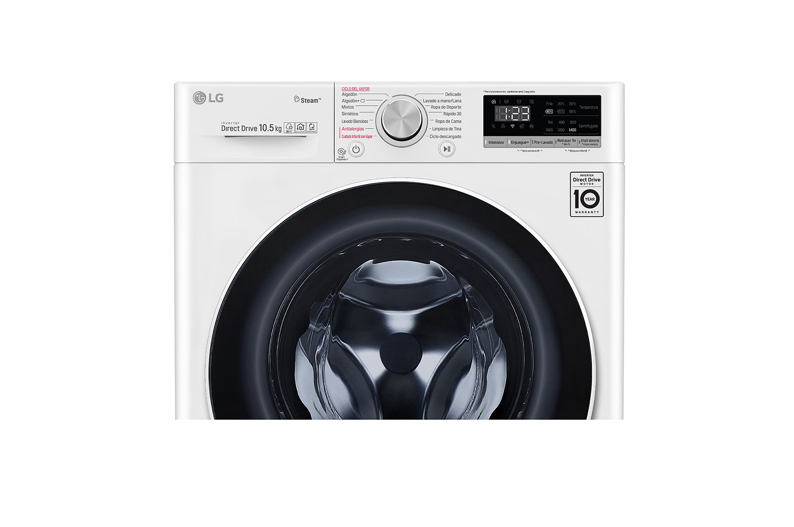 LG Lavadora de 10.5Kg de Lavado con AI DD™ y ThinQ, blanco, WM10WVC4S6