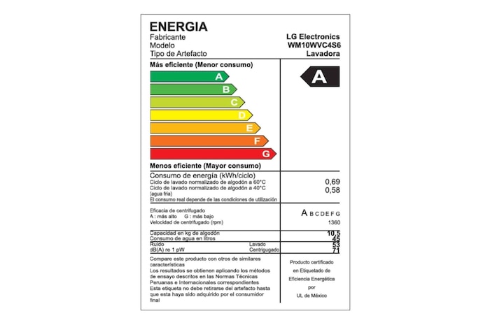 LG Lavadora LG de 10.5Kg de Lavado con AI DD™ y ThinQ, blanco, WM10WVC4S6