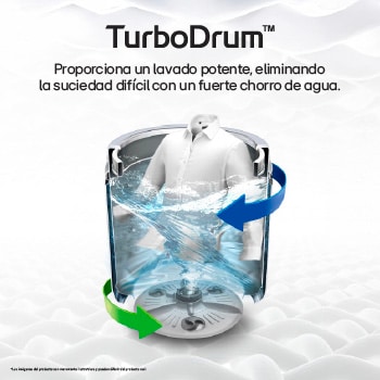 LG Lavadora LG 13kg, carga superior con TurboDrum™, Negro claro, WT13BVTB