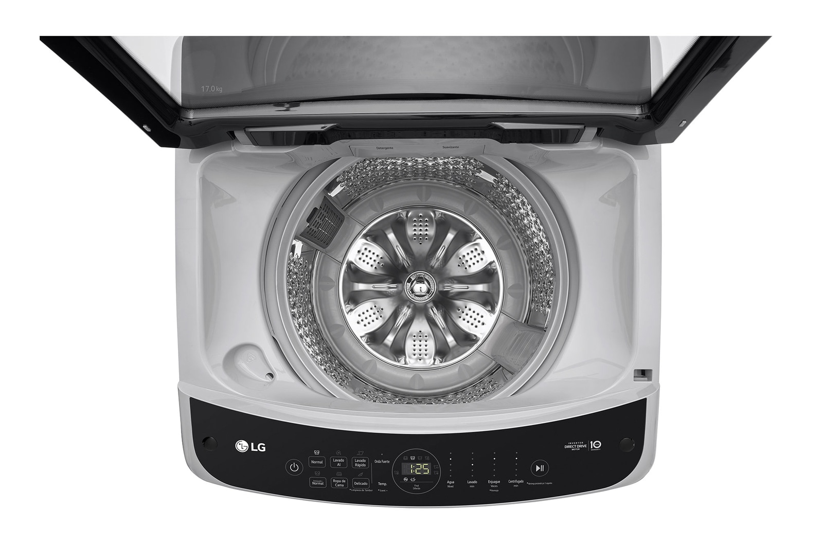 LG Lavadora de 17 kg carga superior con AI DD, Gris, WT17DV6T