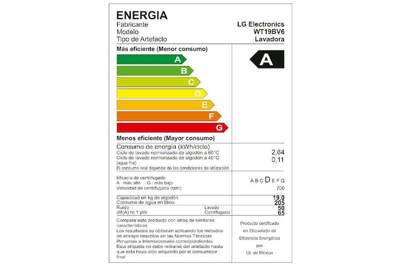 LG Lavadora de 19Kg con AI DD™ y 6 Motion DD, negro claro, WT19BV6
