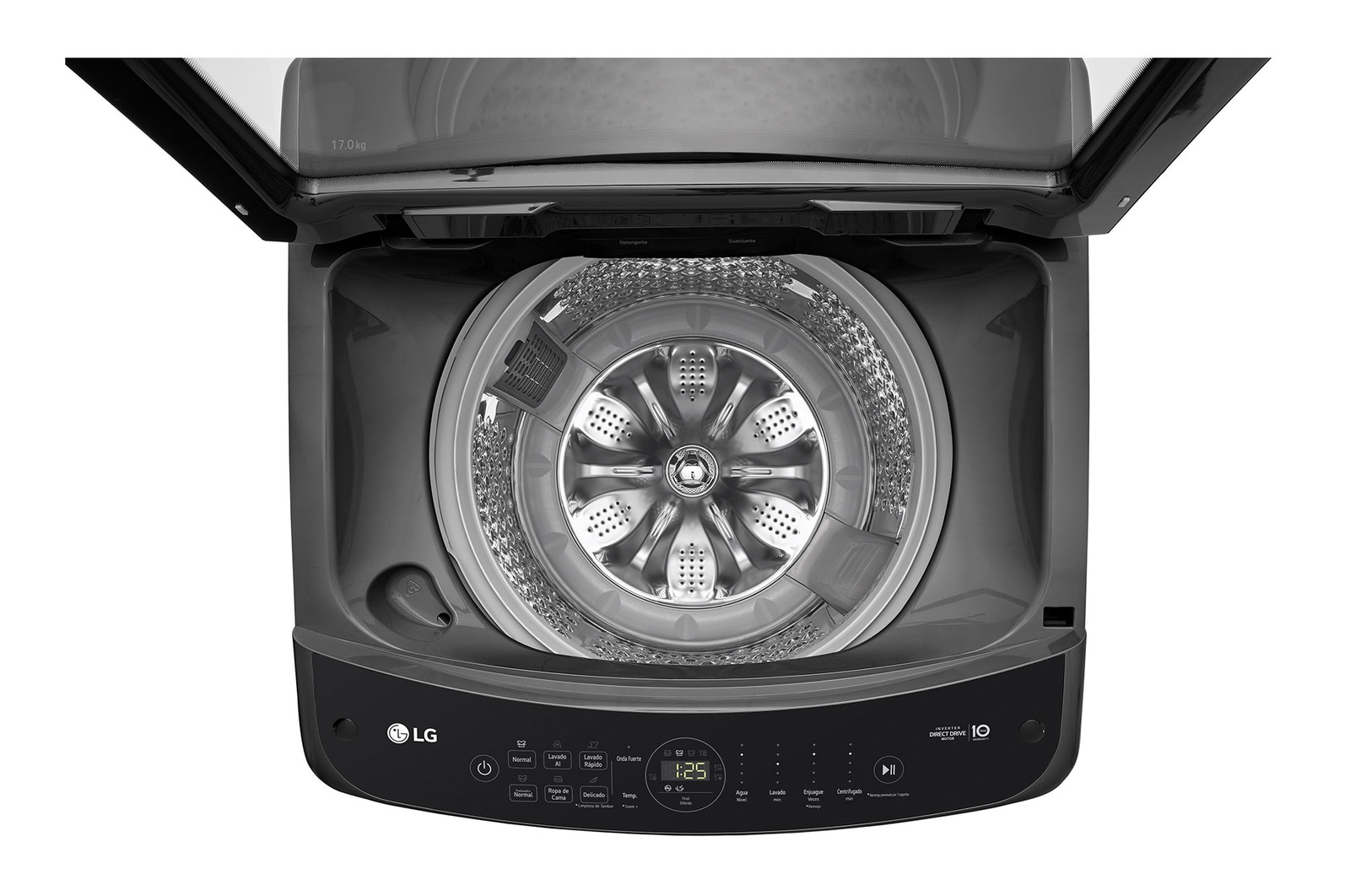 LG Lavadora de 19 kg carga superior con AI DD, Negro Claro, WT19BV6T