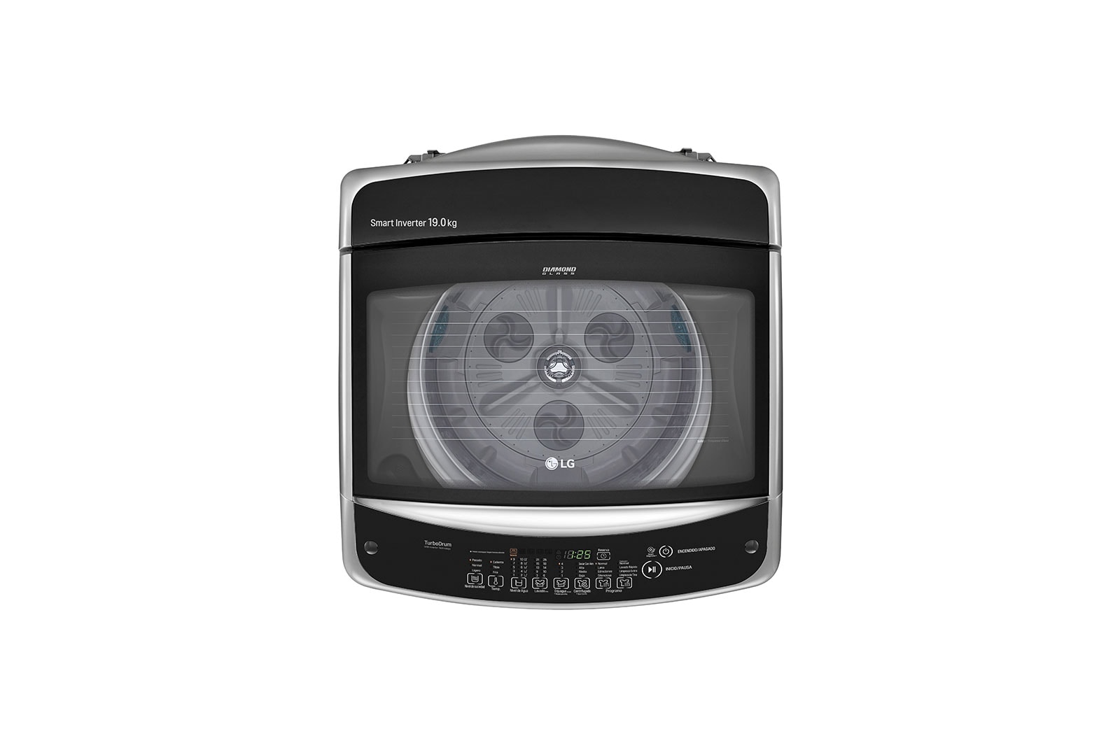LG Lavadora de 19 kg carga superior Smart Inverter con TurboDrum™, gris, WT19DSB