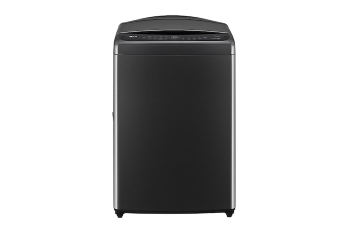 Vista frontal de Lavadora de 21kg carga superior AI DD con 6 Motion y Smart Diagnosis, Negro plateado, WT21PBVS6