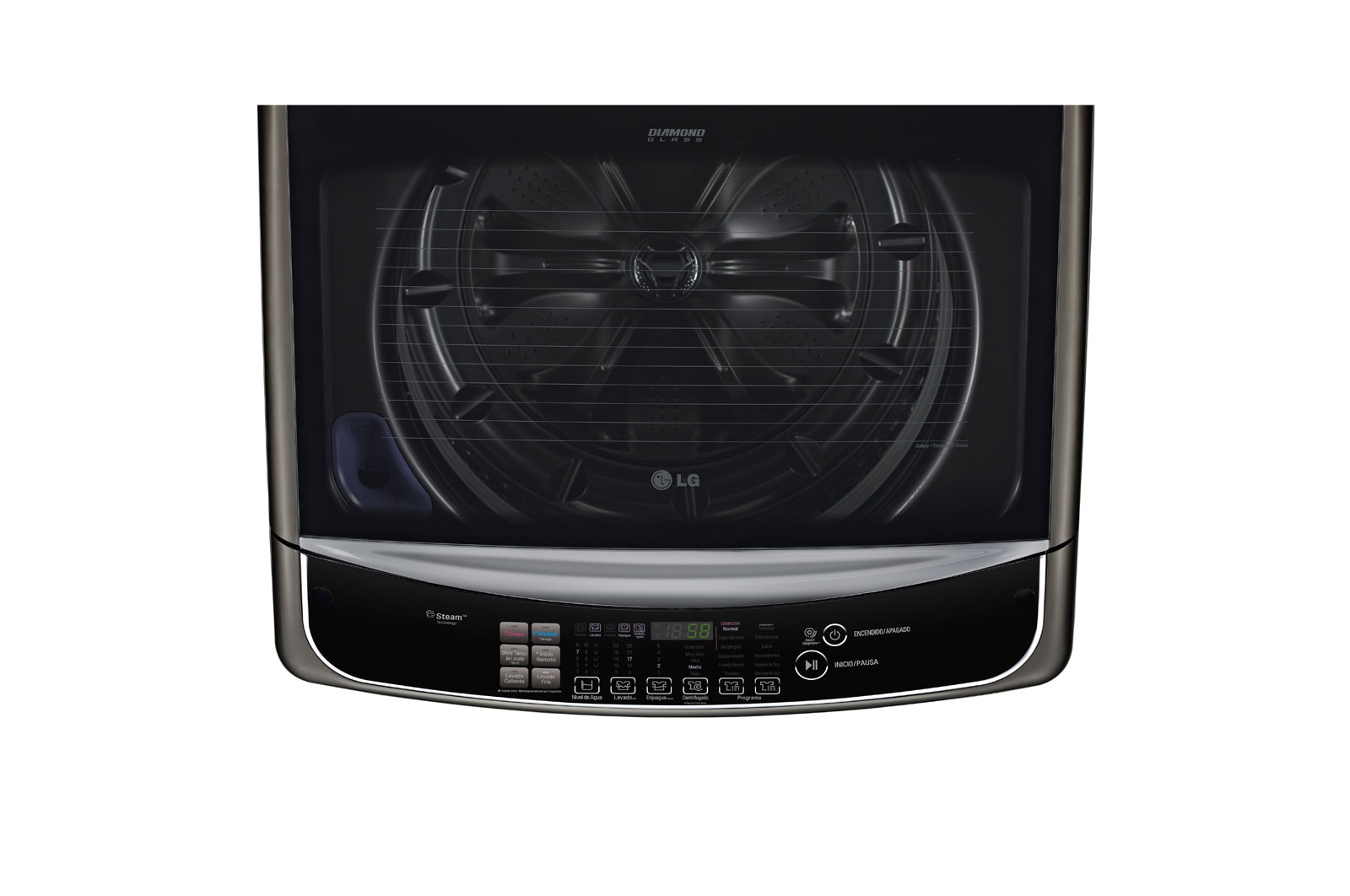 LG Lavadora de 22 kg con TurboWash 3D y ThinQ, negro acero, WT22BSS6H