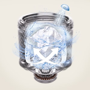 Imagen del flujo dinámico de agua lateral de TurboDrum