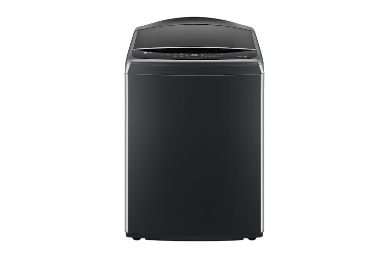 Vista frontal de Lavadora de 25kg carga superior AI DD con 6 Motion y Smart Diagnosis, Negro Plateado, WT25PBVS6