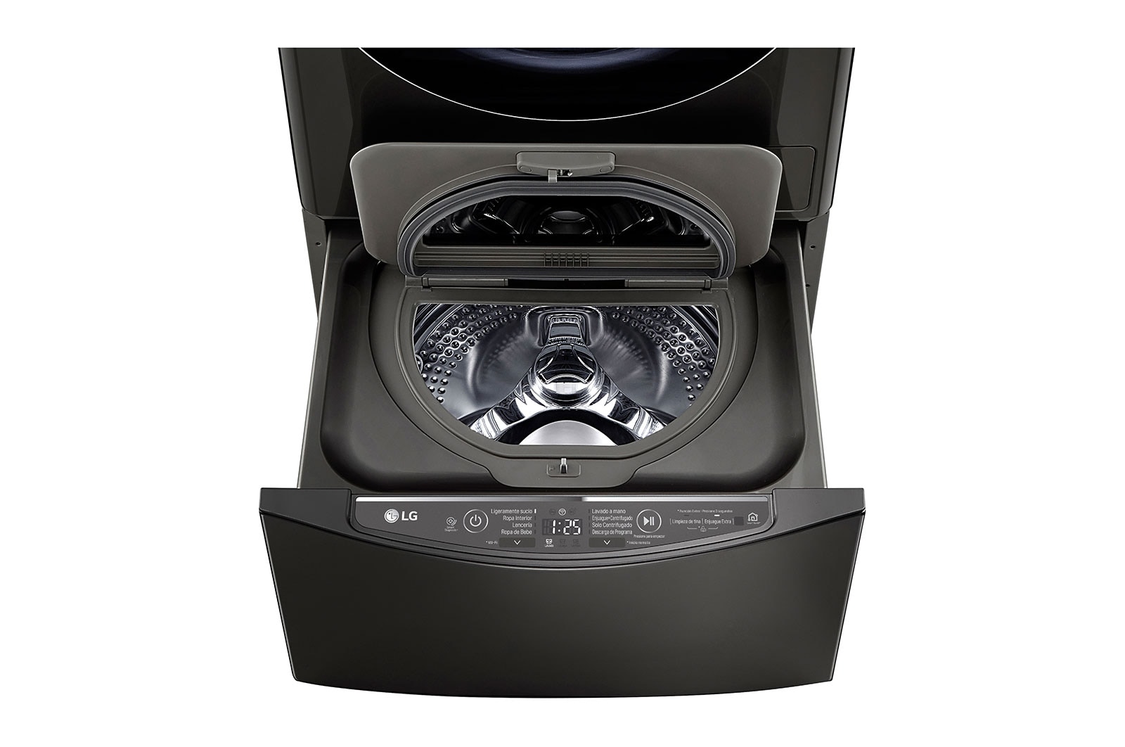 LG Lavadora de 2 kg, carga superior, TWINWash Mini, con Conectividad Wi-Fi, negro acero, WT2BM
