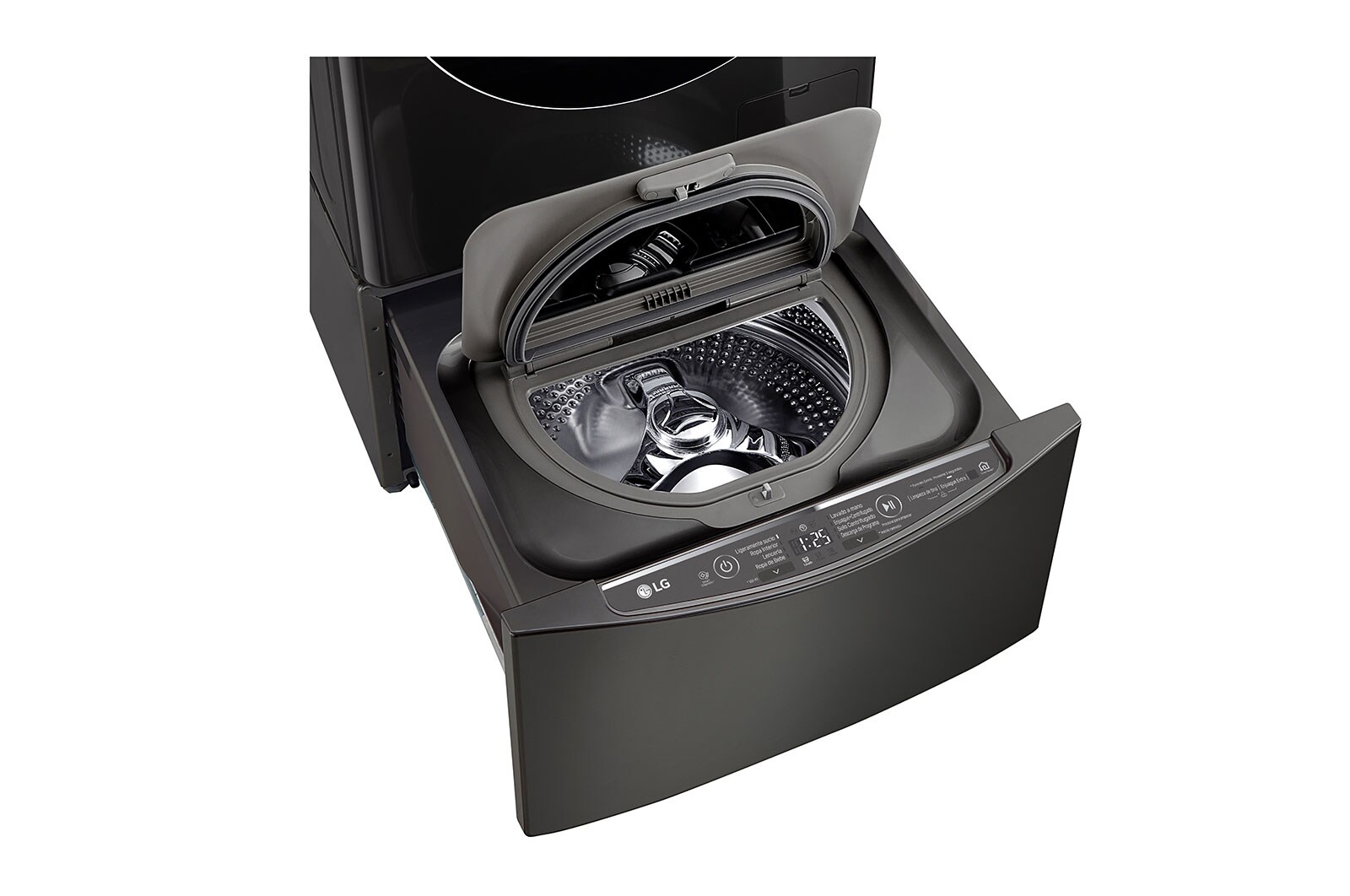 LG Lavadora de 2 kg, carga superior, TWINWash Mini, con Conectividad Wi-Fi, negro acero, WT2BM