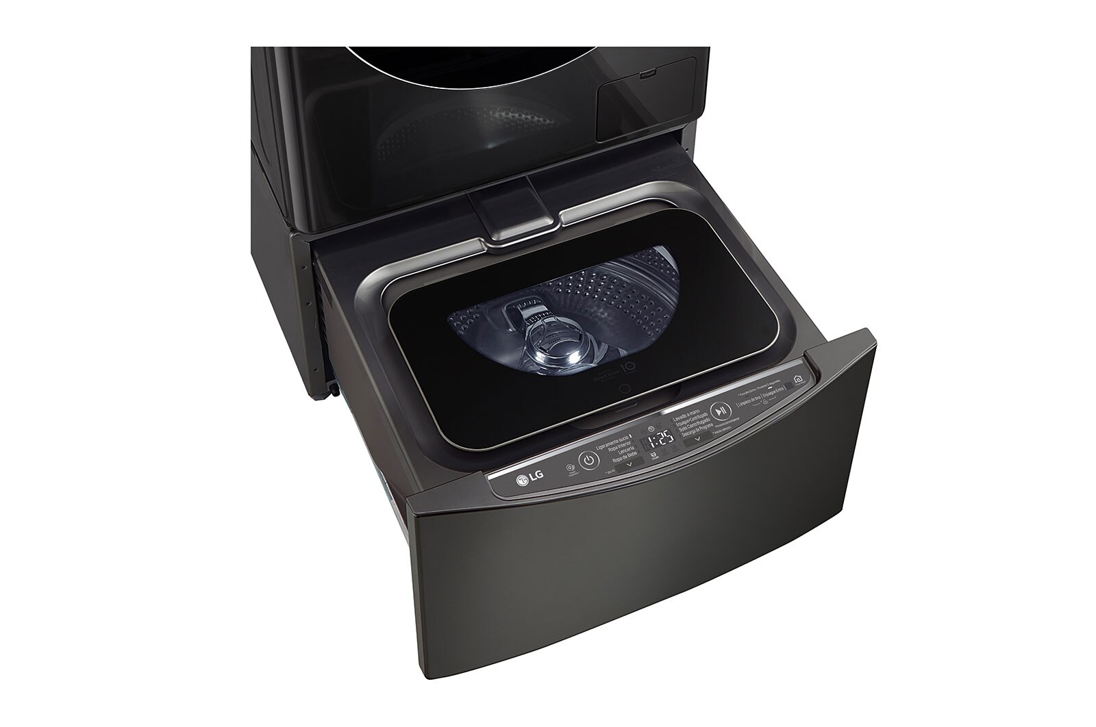 LG Lavadora de 2 kg, carga superior, TWINWash Mini, con Conectividad Wi-Fi, negro acero, WT2BM
