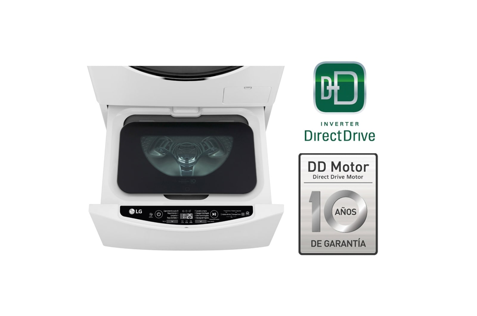 Vista frontal de Lavadora de 2 kg, carga superior, TWINWash Mini, con Conectividad Wi-Fi, blanco WT2WM