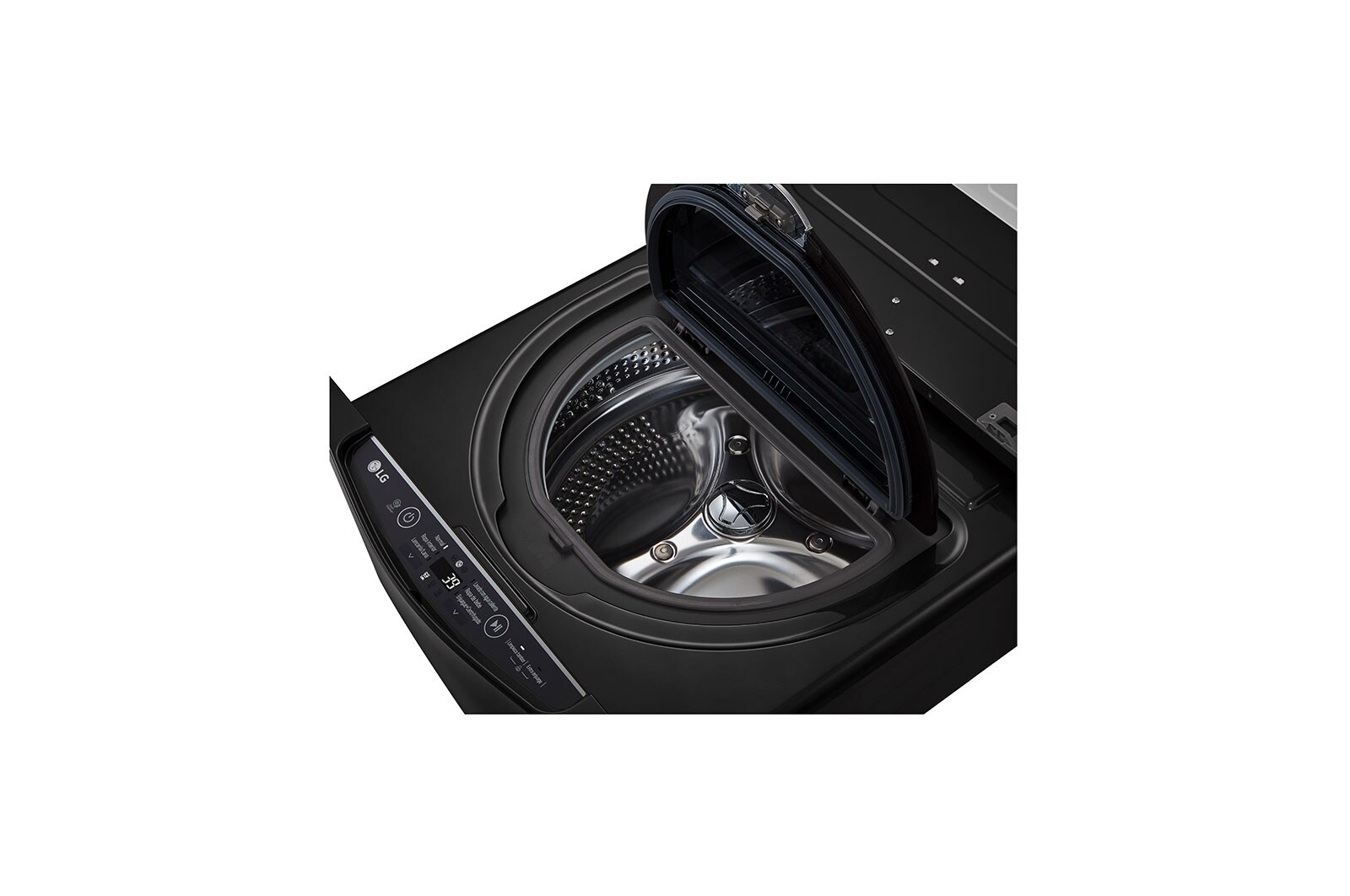 LG Lavadora de 3.5 kg, carga superior, TWINWash Mini, con Smart Diagnosis, negro acero, WT3BM
