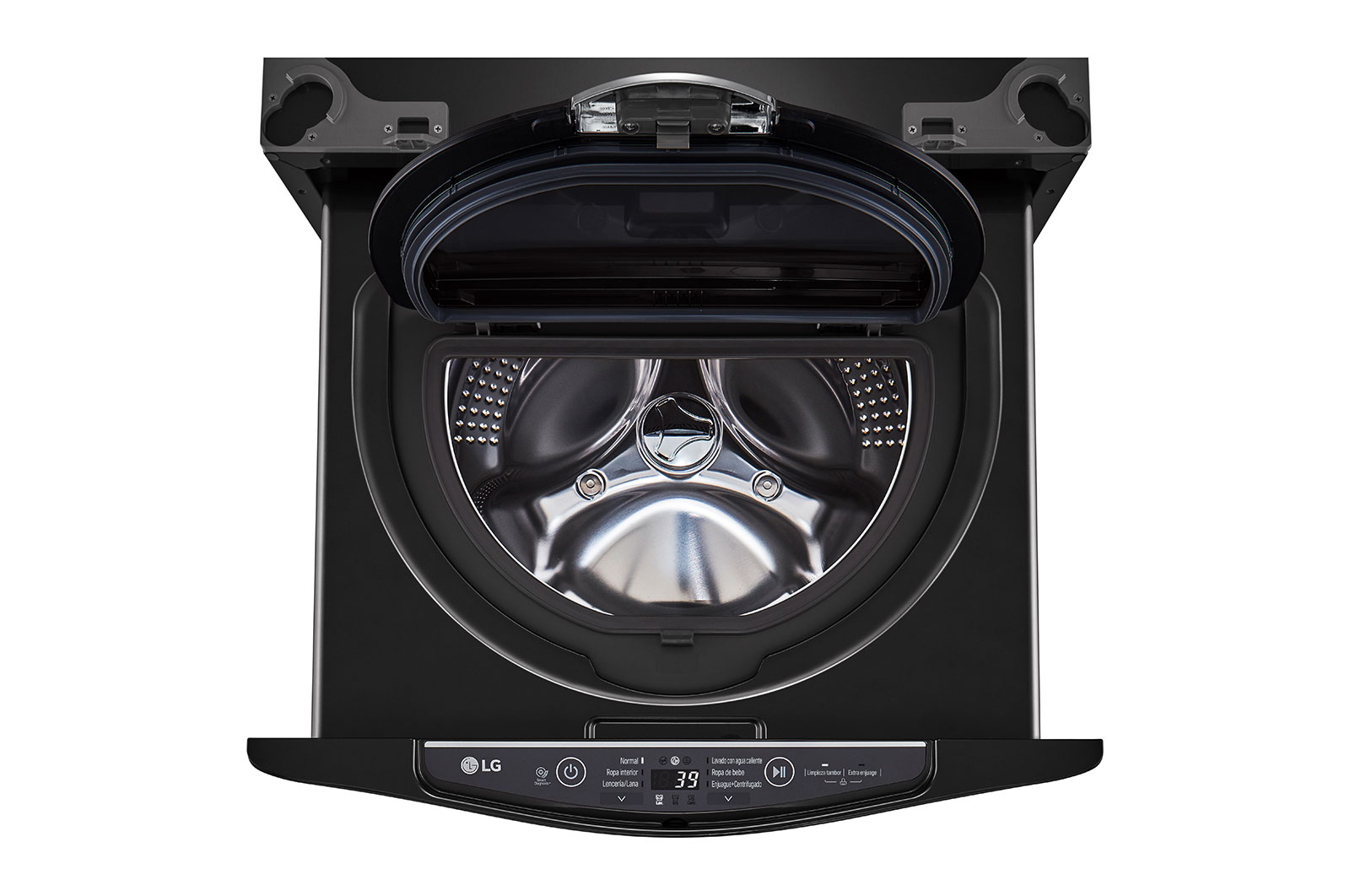 LG Lavadora de 3.5 kg, carga superior, TWINWash Mini, con Smart Diagnosis, negro acero, WT3BM