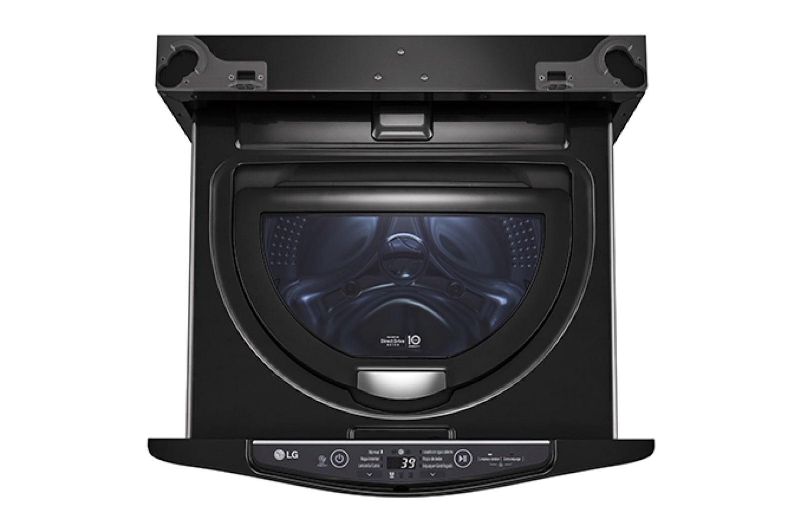 Vista frontal de Lavadora de 3.5 kg, carga superior, TWINWash Mini, con Smart Diagnosis, negro acero WT3BM
