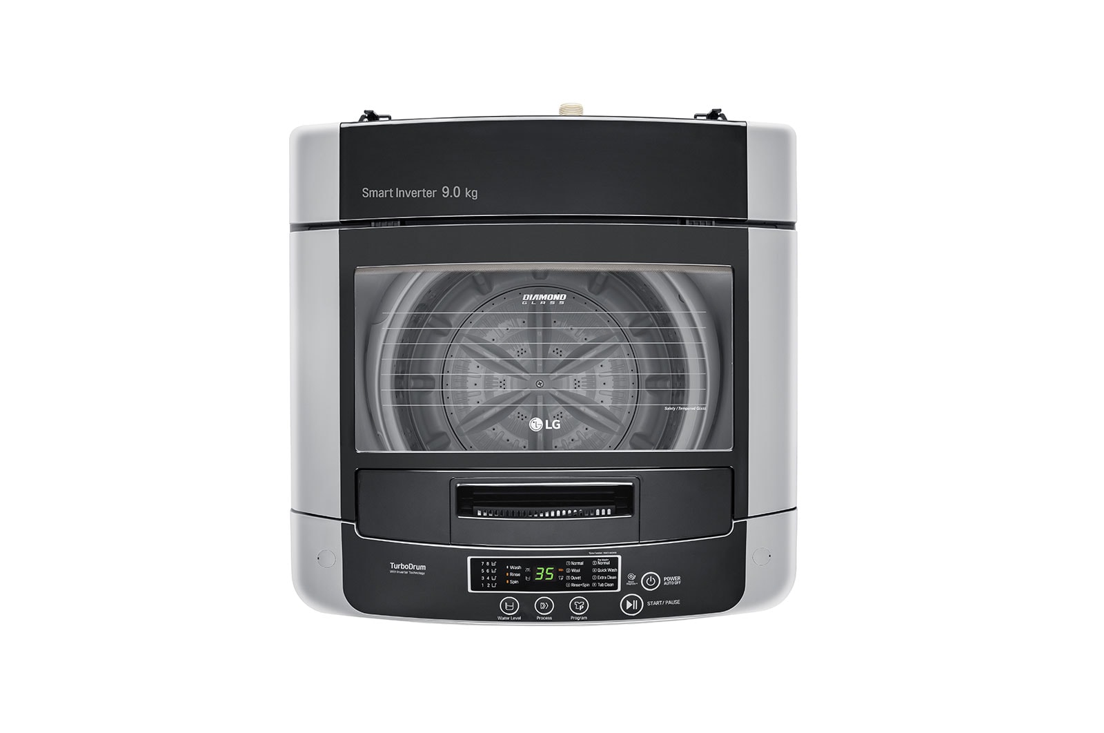 LG Lavadora de 9 kg carga superior Smart Inverter con TurboDrum™, gris, WT9DPB